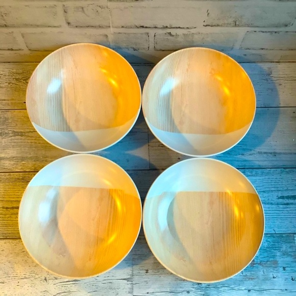Artisan De Luxe 4PK Melamine 7.5”D Wood Grain Print Bowls